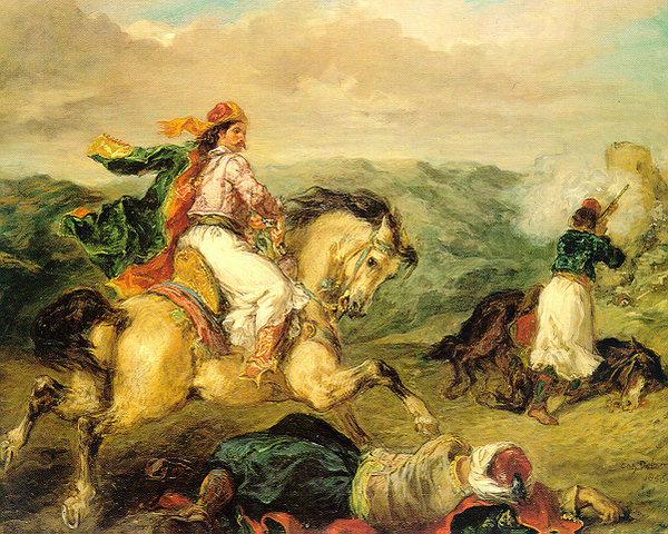 Eugene Delacroix Mounted Greek Warrior France oil painting art